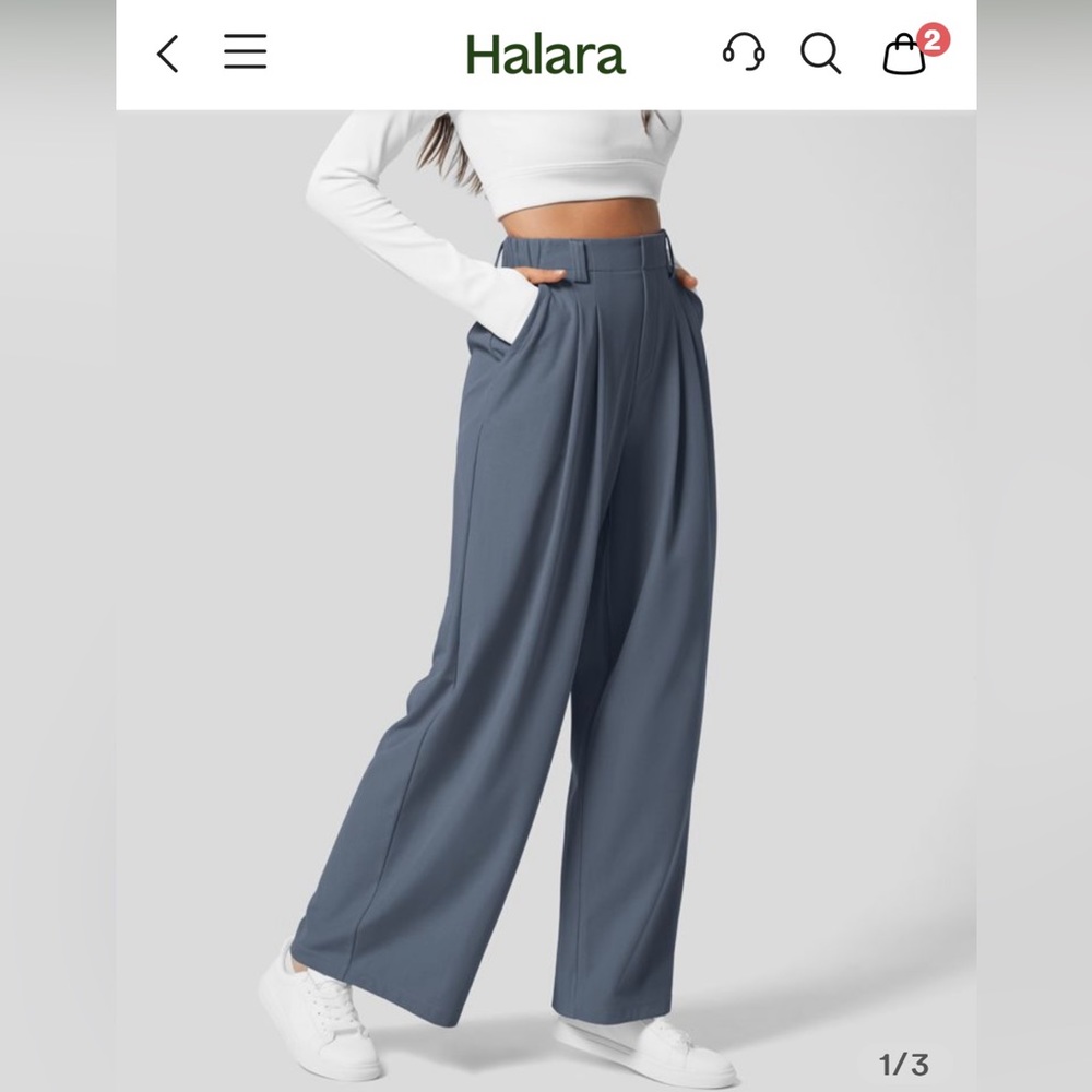 HALARA Pocket Wide Leg Waffle Pant SP